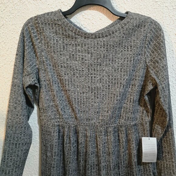 NWT Maggy London Womens Gray Textured Long Sleeve Tiered Dress Size 12 - Picture 8 of 10